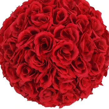 10Pcs 25 CM Květina Koule, Svatební Dekorace Červené Víno