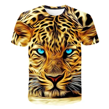2020 Nejnovější 3D Tisk Zvířat Leopard Cool Funny T-Shirt Men Krátký Rukáv Letní Topy Trička Módní nadrozměrné t shirt 3d ToP Košile