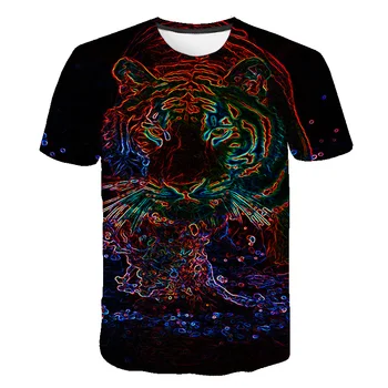 2020 Nejnovější 3D Tisk Zvířat Leopard Cool Funny T-Shirt Men Krátký Rukáv Letní Topy Trička Módní nadrozměrné t shirt 3d ToP Košile