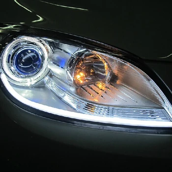 2x60cm LED Strip Světlo Vodotěsné, Ohnivzdorné Bílá/Amber Sekvenční Blikač Dual Color Car Styling směrovka Switchback