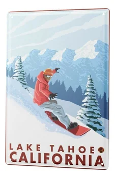 Cín Znamení Dobrodruh Lake Tahoe Kovové 12x8 Cm