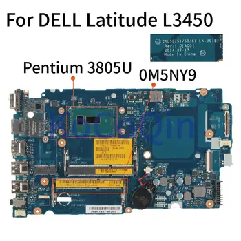 KoCoQin Notebooku základní deska Pro DELL Latitude L3450 Pentium 3805U základní Deska CN-0M5NY9 0M5NY9 LA-B071P SR210 DDR3