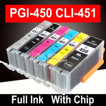 Kompatibilní Pro Canon PIXMA IP7240 MG6340 MG7140 iP8740 MG7540 inkoustové kazety tiskárny PGI450 CLI451 PG 450 PGBK