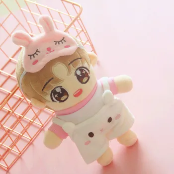 Malý bílý králík 20cm oko 20cm dítě šaty Exo love bean panenka roztomilý růžový králík oko