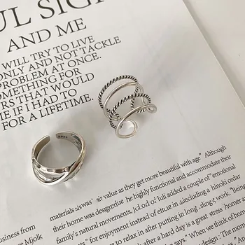 Multi-vrstva Cross Twist Kroužky Geometrické Otevřený Kroužek Nastavitelný Prsteny Pro Ženy, Dívka Vintage Prsteny, Šperky, Doplňky, Dárky