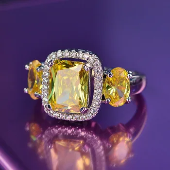 Módní Luxusní Prsteny Pro Ženy Elegantní Femme Svatební Party Kroužek Hezká Holka Plná AAA Zirkon Prsten Šperky Příslušenství
