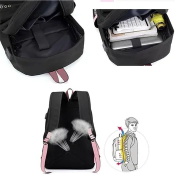 Naruto Batoh Uzumaki Naruto Laptop Backpack USB Nabíjecí Cestovní Backbag Baťůžky Mládež Školní Taška Řetězce Mochila Batoh