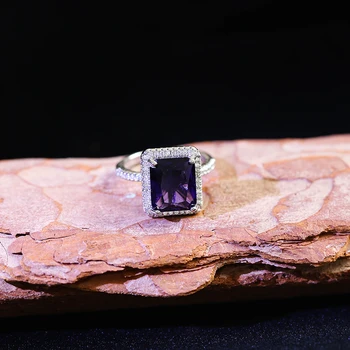 Nové Módní Micro Fialová Crystal Vykládané Zirkony Prsten Svatební Zásnubní Prsteny Pro Ženy Luxusní Šperky Láska Velkoobchod D138