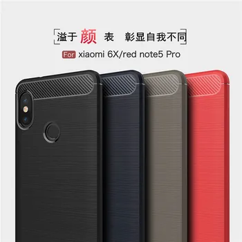Redmi S2 Uhlíkových Vláken Měkké TPU Telefon Pouzdro Pro Globální Verzi Xiaomi Redmi Note 5 4GB 64GB Super Uhlíkových Vláken Textura Kartáčovaného