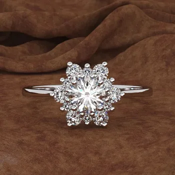 Seanlov Zirkony prsteny Luxusní sněhová vločka Prsteny, Šperky Pro Ženy, Zásnubní Prsteny, stříbrné Prsteny, Doplňky