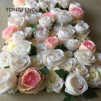 TONGFENG 10pcs/lot Mixcolor Svatební 3D květina zeď květina běžec svatební Umělé hedvábí růže, pivoňka svatební dekorace pozadí