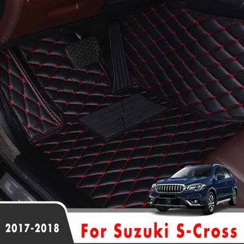Umělé Kůže Auto Koberečky Pro Suzuki S-Cross 2018 2017 Nohy Vložky, Auto Koberce, Vlastní Styling Auto Doplňky Interiéru