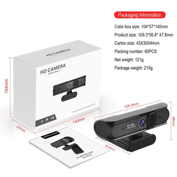 Webkamera s Mikrofonem, rozlišení 1080P HD Streaming Počítači webovou Kameru [Plug and Play] [30Fps] Notebook/PC Webkameru pro Konferenční